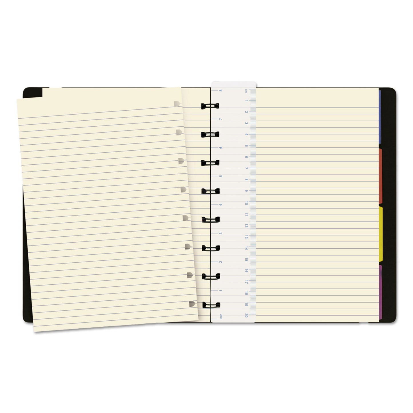 Filofax Notebook, 1-Subject, Medium/College Rule, Black Cover, (112) 8.25 x 5.81 Sheets (B115007U)