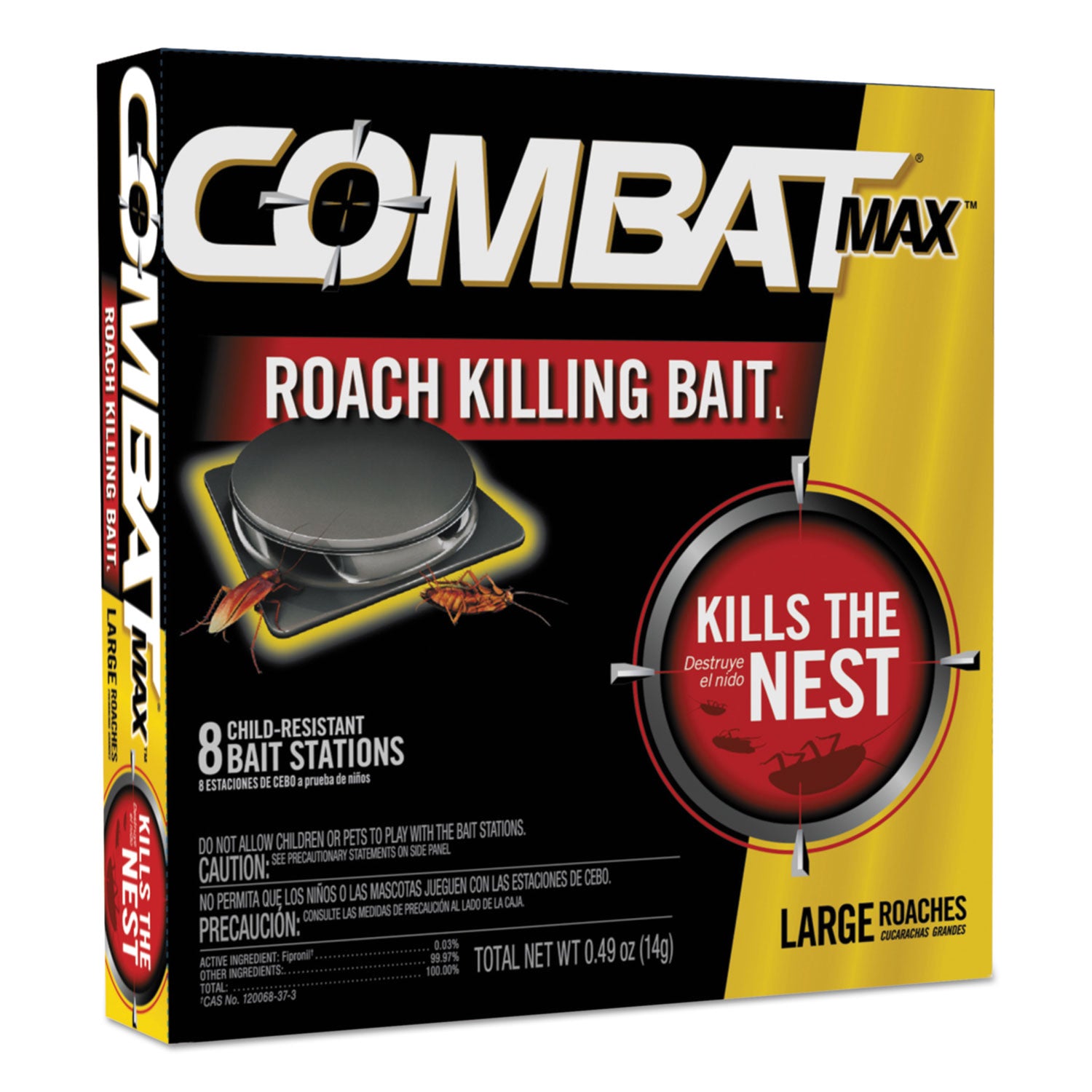 Combat Roach Bait Insecticide, 0.49 oz Bait, 8/Pack, 12 Packs/Carton (51913)