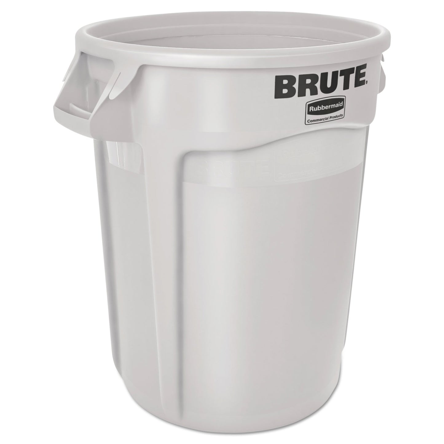 Rubbermaid Commercial Vented Round Brute Container, 10 gal, Plastic, White (2610WHI)