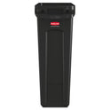 Rubbermaid Commercial Slim Jim with Venting Channels, 23 gal, Plastic, Black (354060BK)