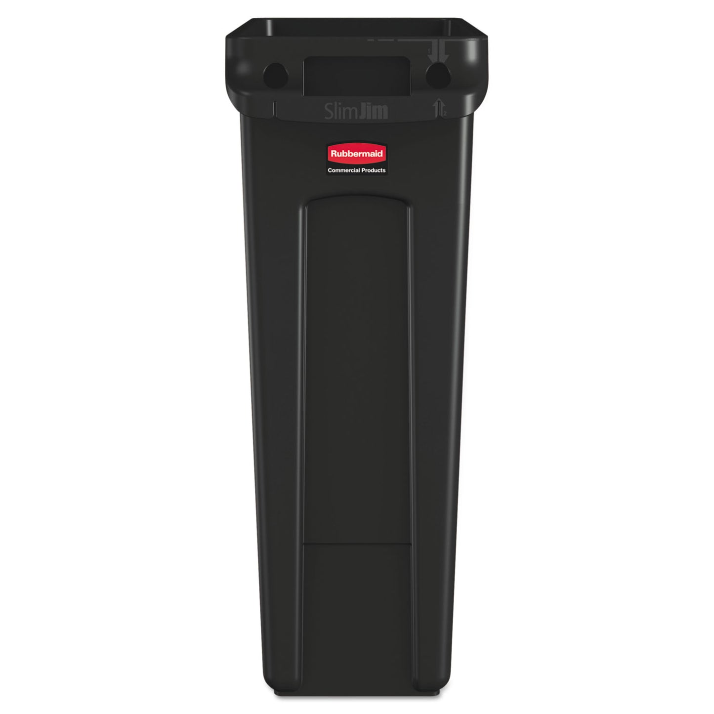 Rubbermaid Commercial Slim Jim with Venting Channels, 23 gal, Plastic, Black (354060BK)