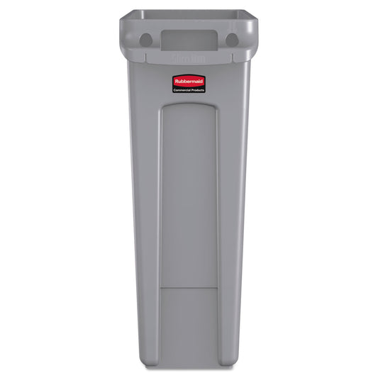 Rubbermaid Commercial Slim Jim with Venting Channels, 23 gal, Plastic, Gray (354060GY)