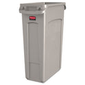 Rubbermaid Commercial Slim Jim with Venting Channels, 23 gal, Plastic, Beige (354060BG)