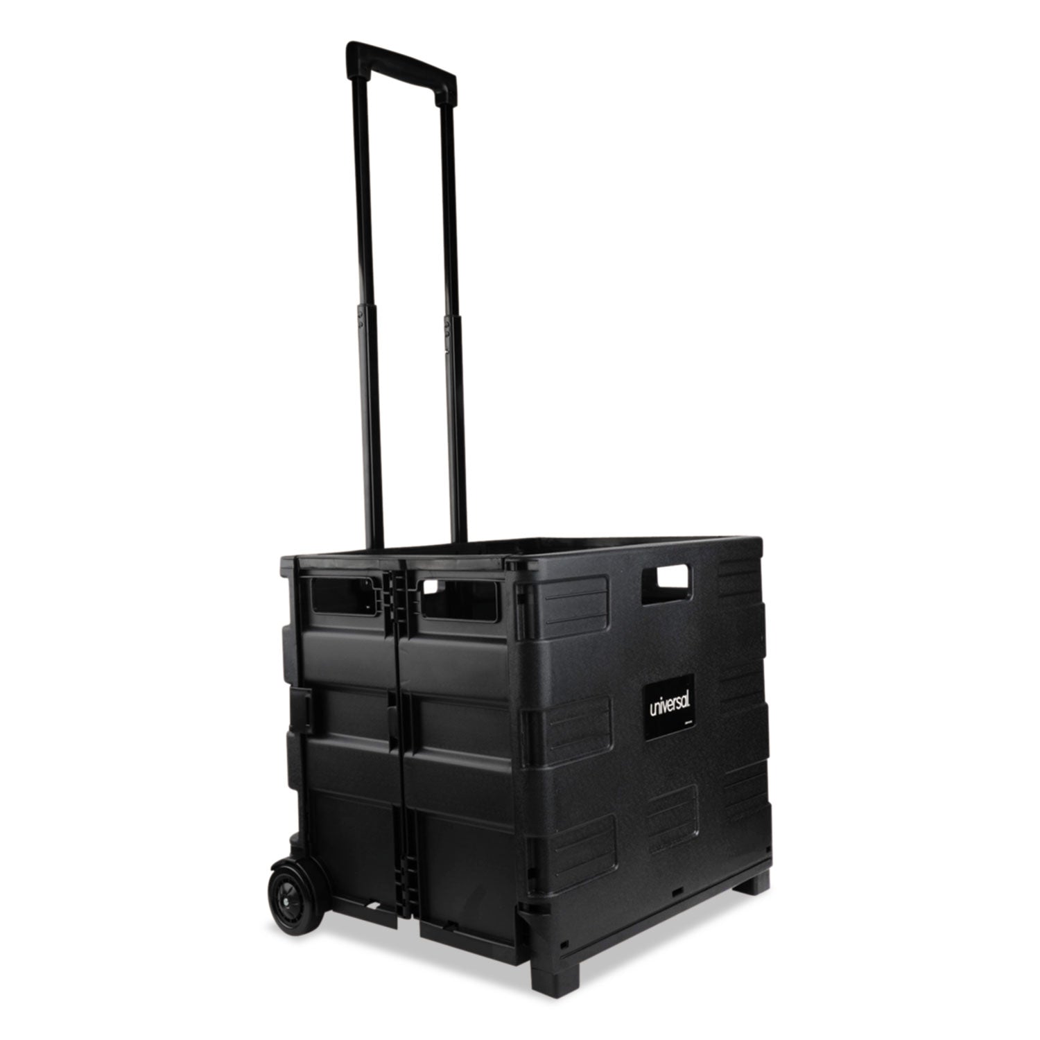 Universal Collapsible Mobile Storage Crate, Plastic, 18.25 x 15 x 18.25 to 39.37, Black (14110)