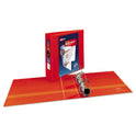 Avery Heavy-Duty View Binder with DuraHinge and Locking One Touch EZD Rings, 3 Rings, 3" Capacity, 11 x 8.5, Red (79325)