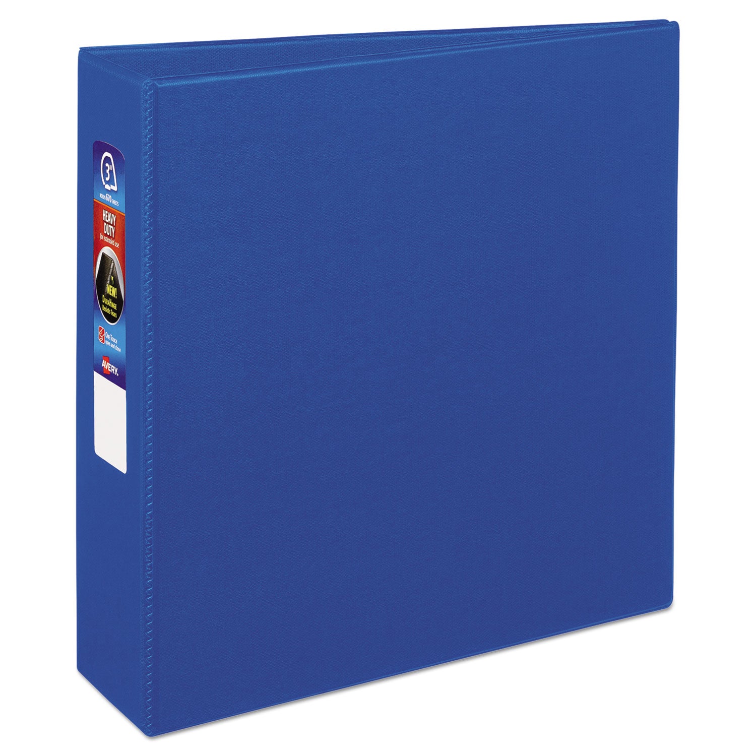 Avery Heavy-Duty Non-View Binder with DuraHinge and Locking One Touch EZD Rings, 3 Rings, 3" Capacity, 11 x 8.5, Blue (79883)