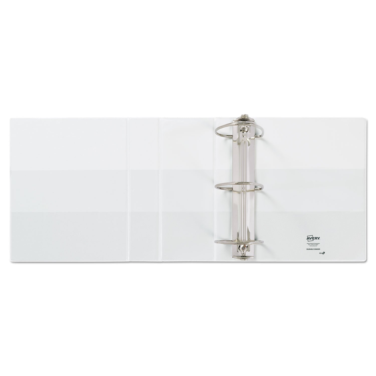 Avery Durable View Binder with DuraHinge and EZD Rings, 3 Rings, 5" Capacity, 11 x 8.5, White, (9901) (09901)