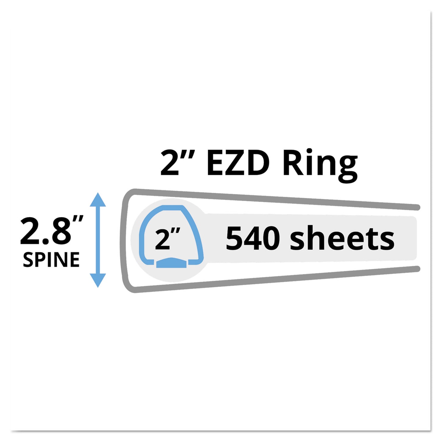 Avery Heavy-Duty Non-View Binder with DuraHinge and One Touch EZD Rings, 3 Rings, 2" Capacity, 11 x 8.5, Blue (79882)