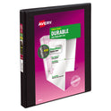 Avery Durable View Binder with DuraHinge and Slant Rings, 3 Rings, 0.5" Capacity, 11 x 8.5, Black (17001)