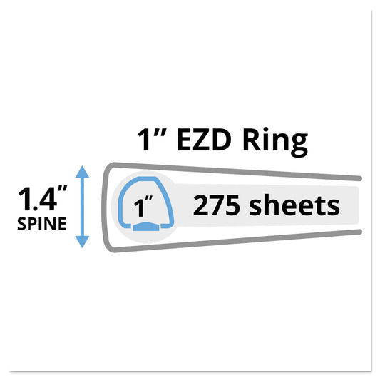 Avery Durable View Binder with DuraHinge and EZD Rings, 3 Rings, 1" Capacity, 11 x 8.5, White, (9301) (09301)