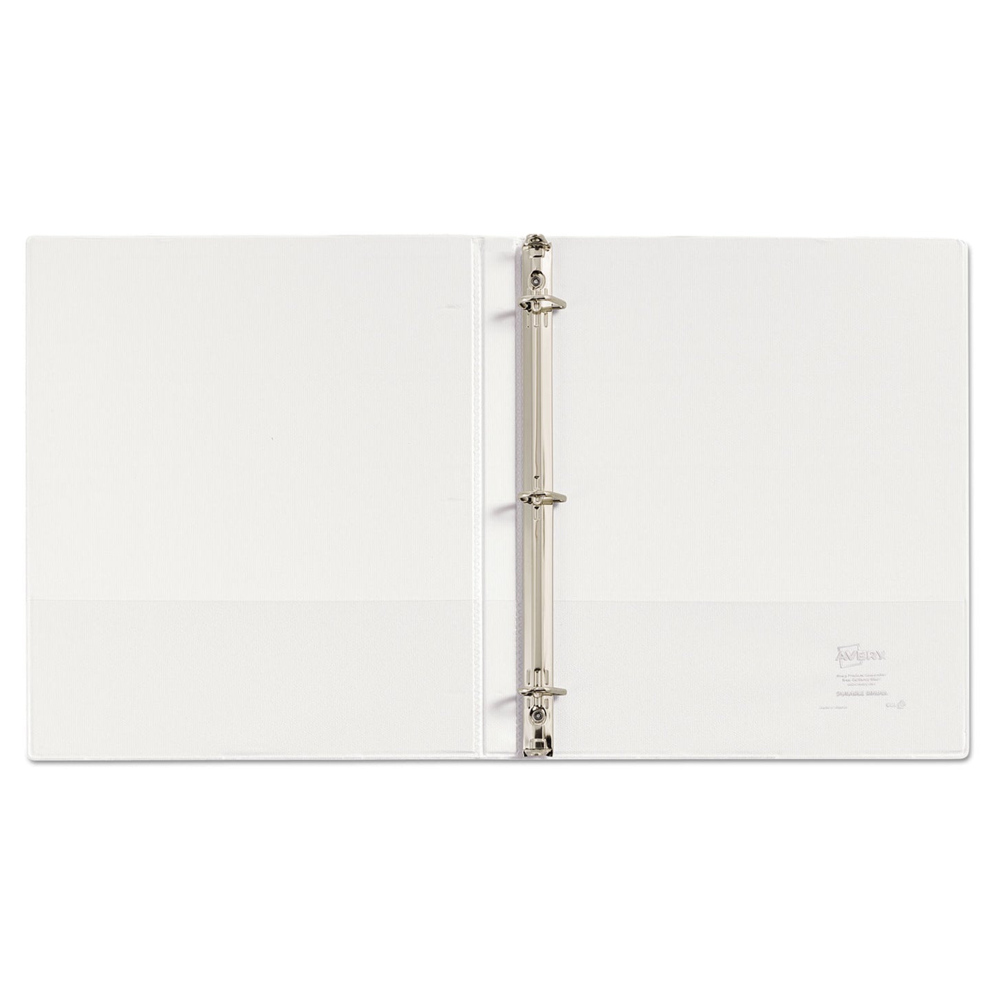 Avery Durable View Binder with DuraHinge and Slant Rings, 3 Rings, 0.5" Capacity, 11 x 8.5, White (17002)