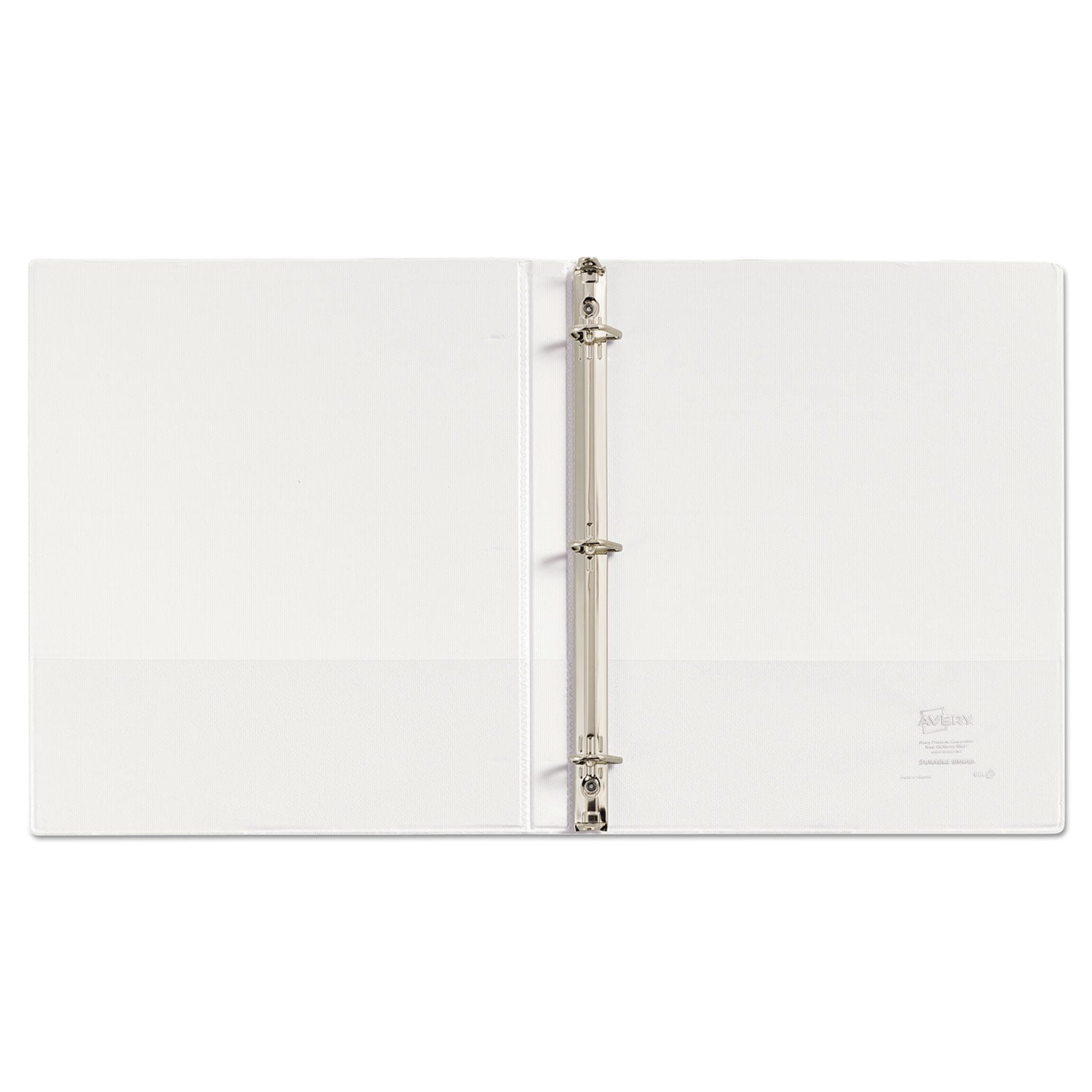 Avery Durable View Binder with DuraHinge and Slant Rings, 3 Rings, 0.5" Capacity, 11 x 8.5, White (17002)