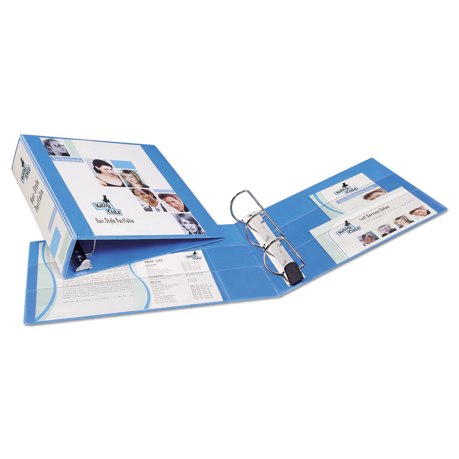 Avery Heavy-Duty Non Stick View Binder with DuraHinge and Slant Rings, 3 Rings, 3" Capacity, 11 x 8.5, Light Blue, (5601) (05601)