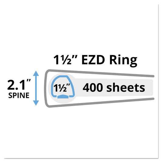 Avery Durable View Binder with DuraHinge and EZD Rings, 3 Rings, 1.5" Capacity, 11 x 8.5, White, (9401) (09401)