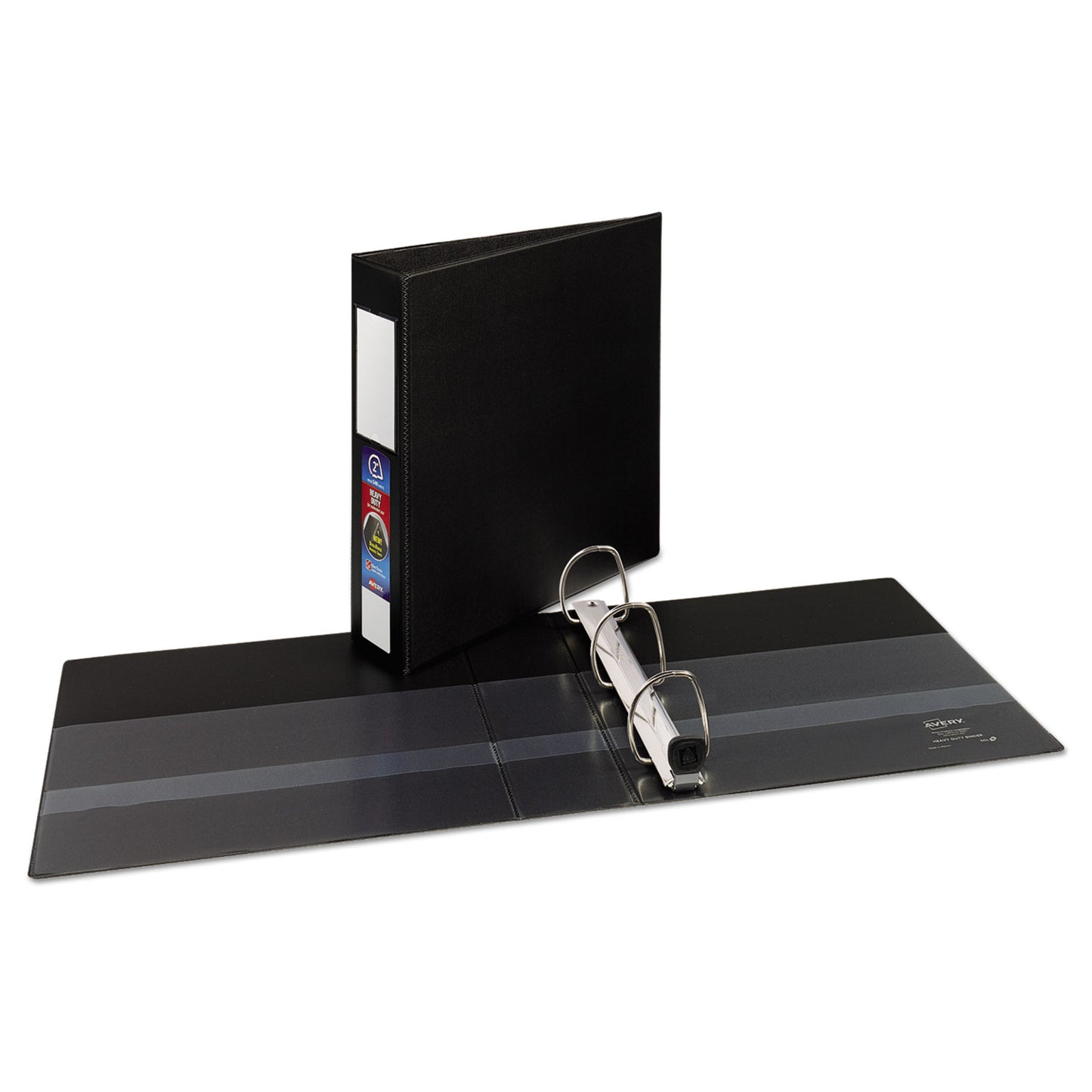 Avery Heavy-Duty Non-View Binder with DuraHinge and One Touch EZD Rings, 3 Rings, 2" Capacity, 11 x 8.5, Black (79992)