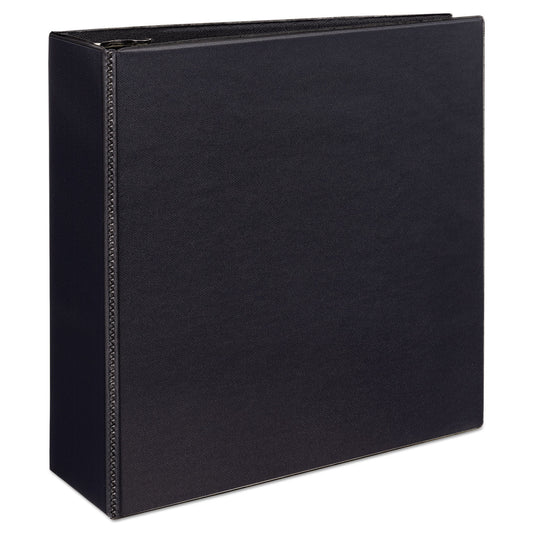 Avery Durable View Binder with DuraHinge and EZD Rings, 3 Rings, 4" Capacity, 11 x 8.5, Black, (9800) (09800)