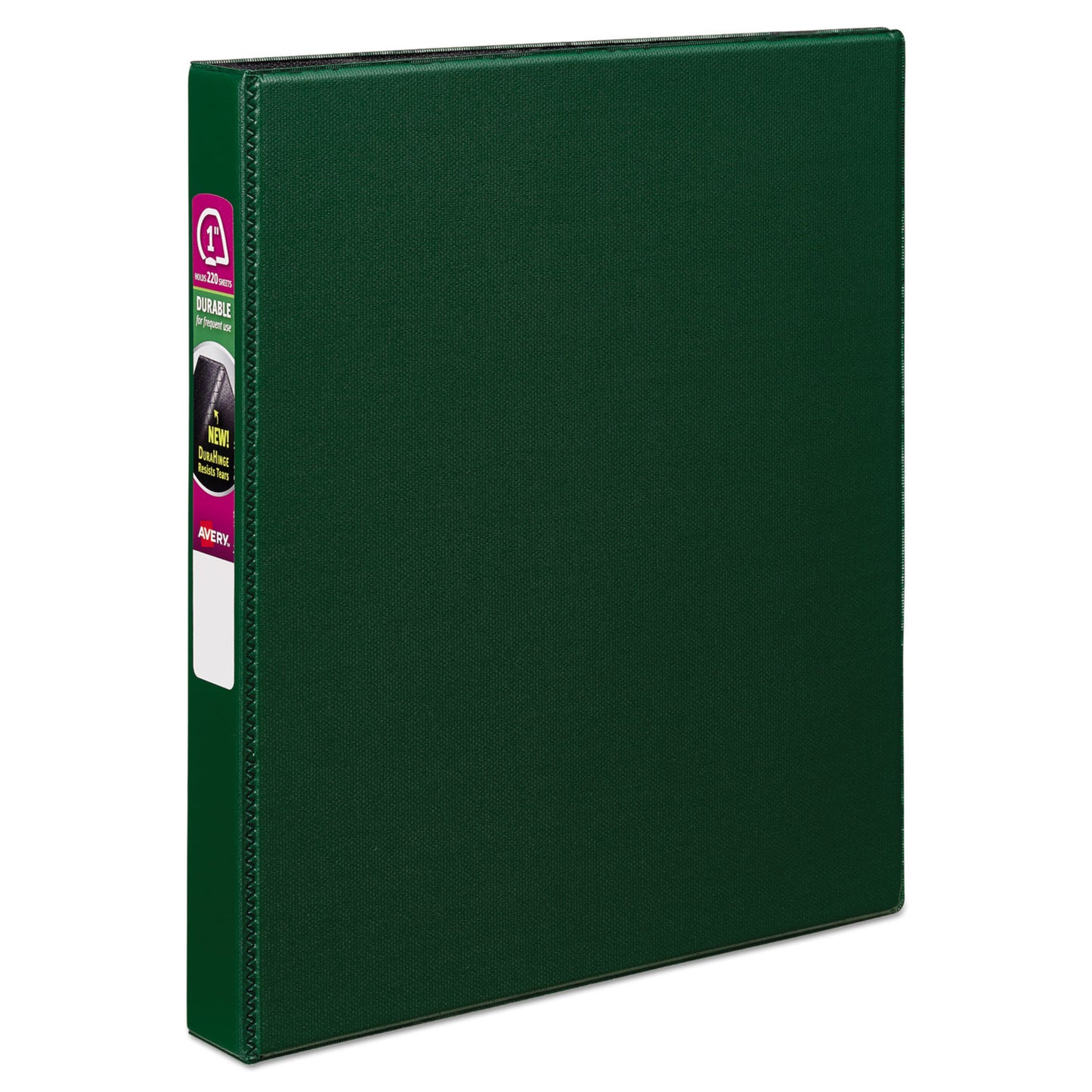 Avery Durable Non-View Binder with DuraHinge and Slant Rings, 3 Rings, 1" Capacity, 11 x 8.5, Green (27253)