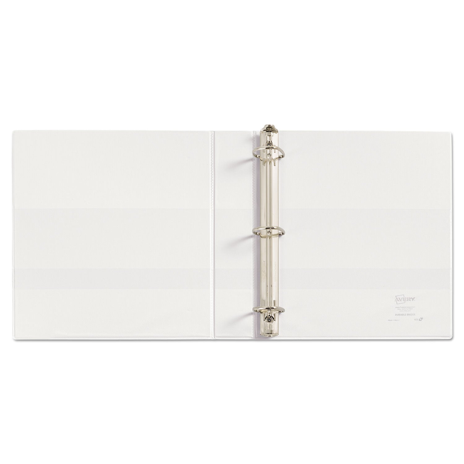 Avery Durable View Binder with DuraHinge and EZD Rings, 3 Rings, 1.5" Capacity, 11 x 8.5, White, (9401) (09401)