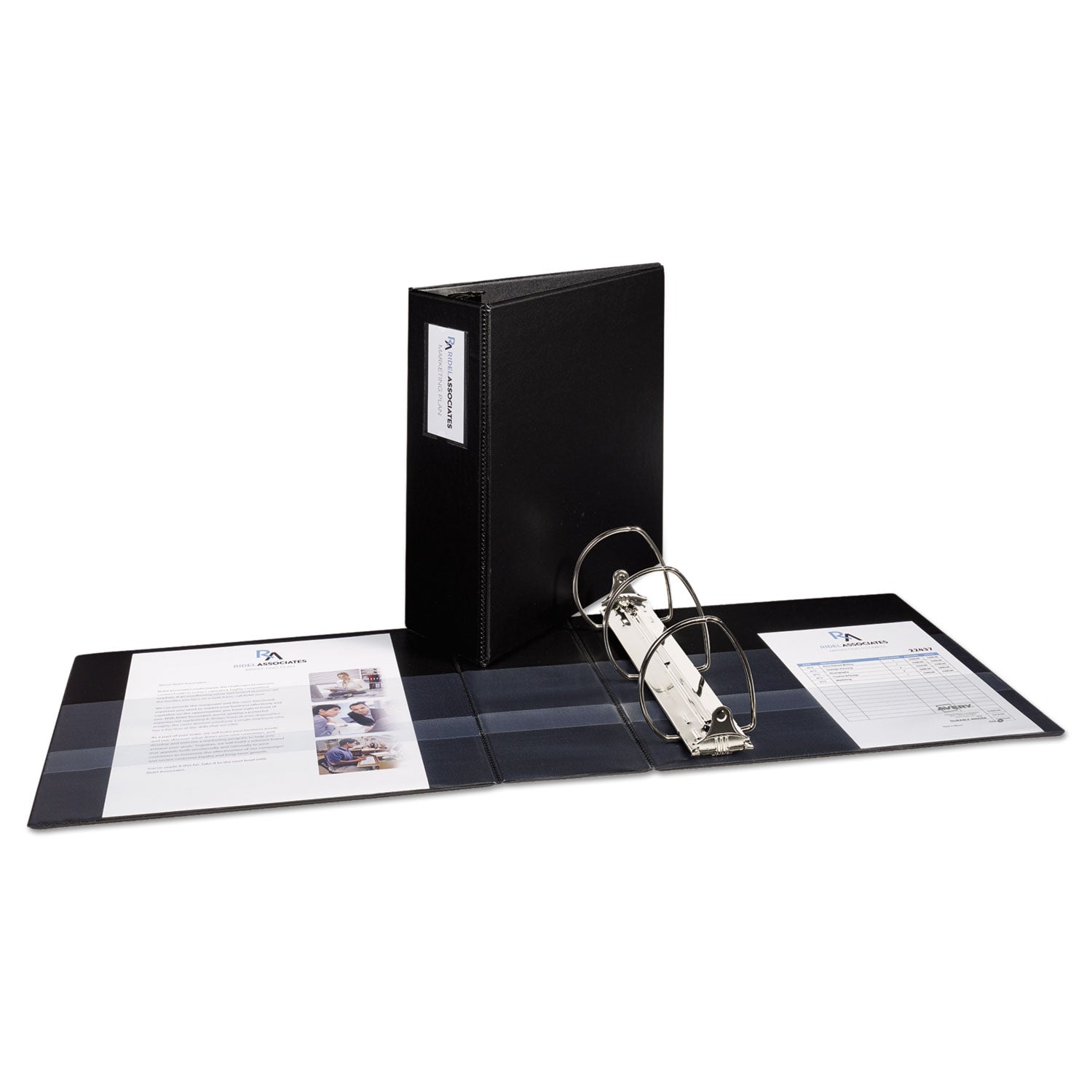 Avery Durable Non-View Binder with DuraHinge and EZD Rings, 3 Rings, 4" Capacity, 11 x 8.5, Black, (8802) (08802)
