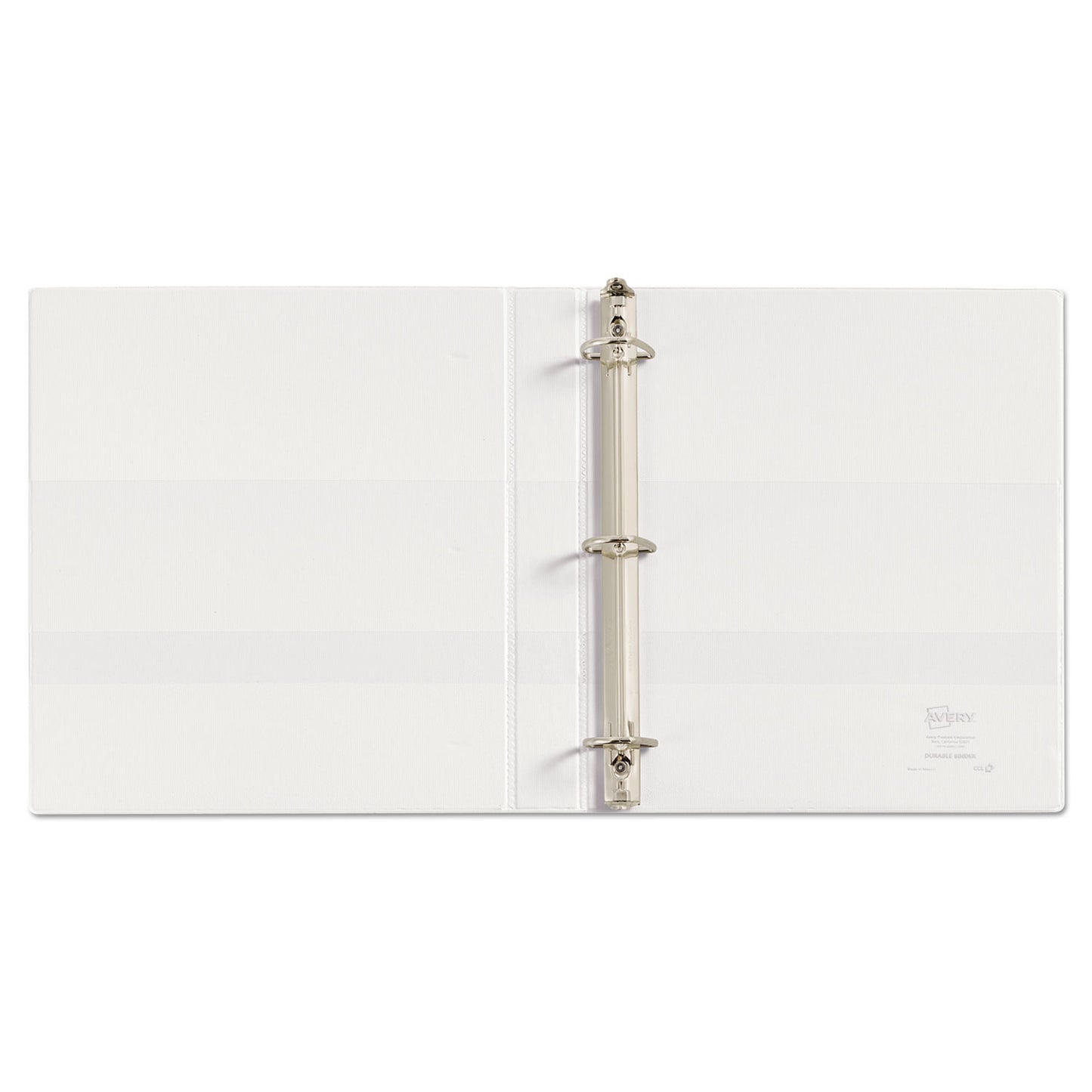 Avery Durable View Binder with DuraHinge and EZD Rings, 3 Rings, 1" Capacity, 11 x 8.5, White, (9301) (09301)