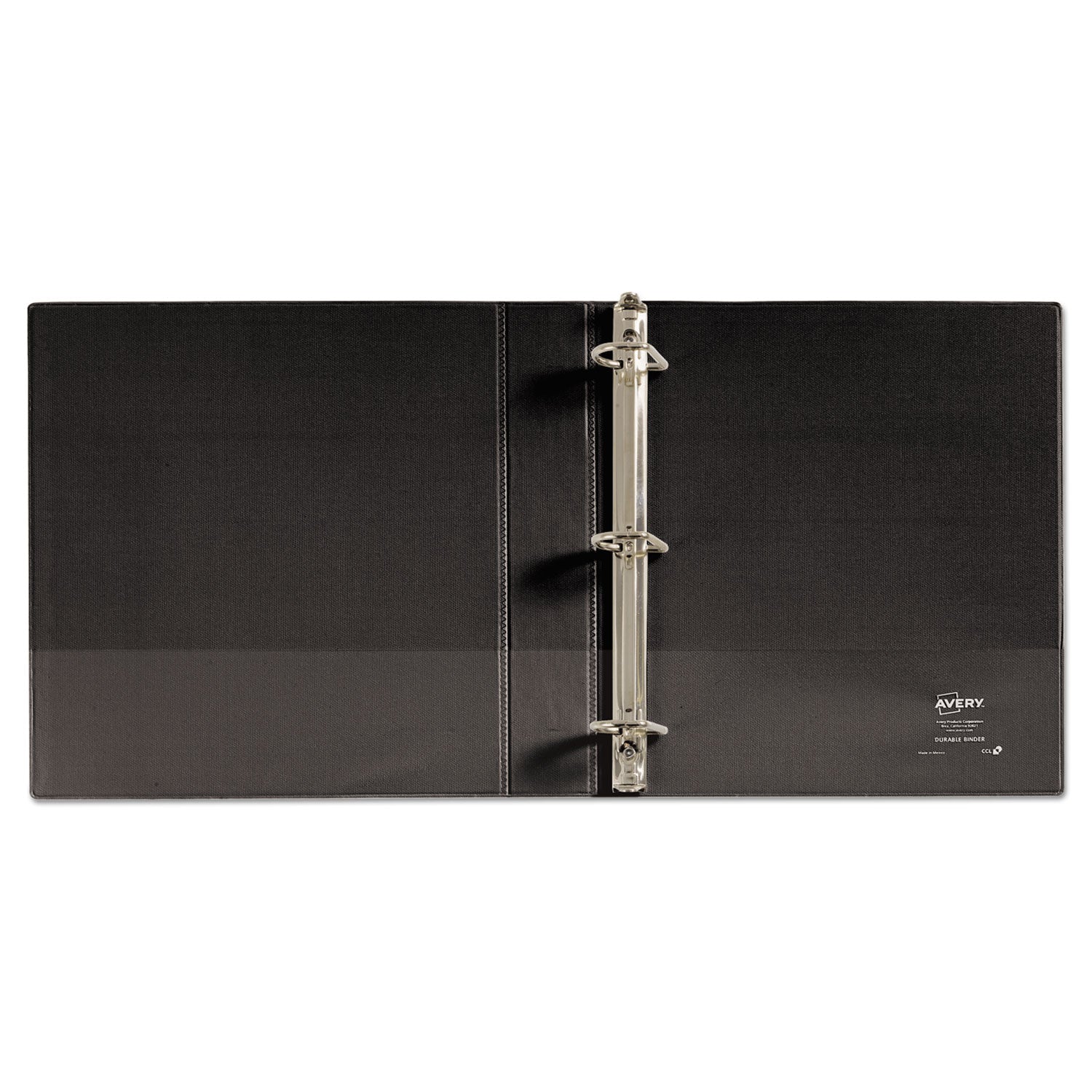 Avery Durable Non-View Binder with DuraHinge and Slant Rings, 3 Rings, 1.5" Capacity, 11 x 8.5, Black (27350)