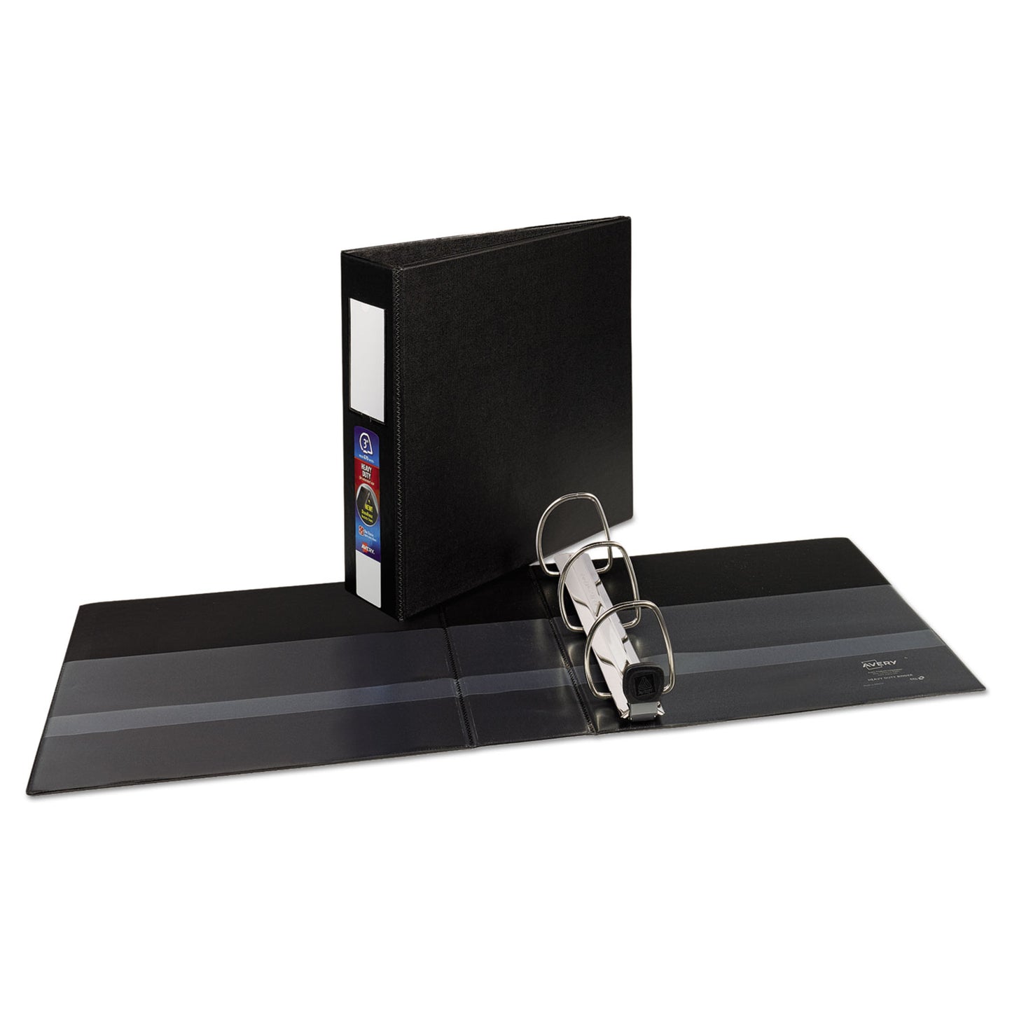 Avery Heavy-Duty Non-View Binder with DuraHinge, Three Locking One Touch EZD Rings and Spine Label, 3" Capacity, 11 x 8.5, Black (79993)