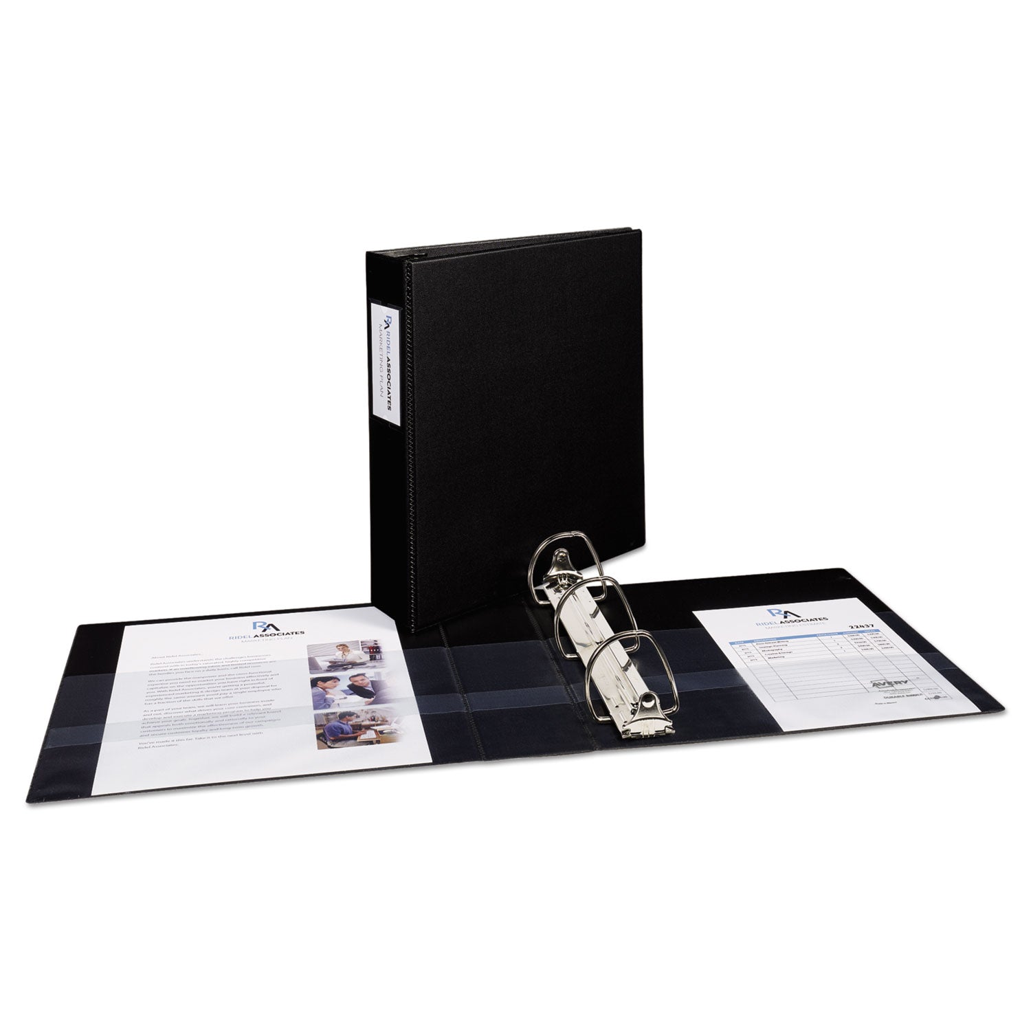 Avery Durable Non-View Binder with DuraHinge and EZD Rings, 3 Rings, 2" Capacity, 11 x 8.5, Black, (8502) (08502)