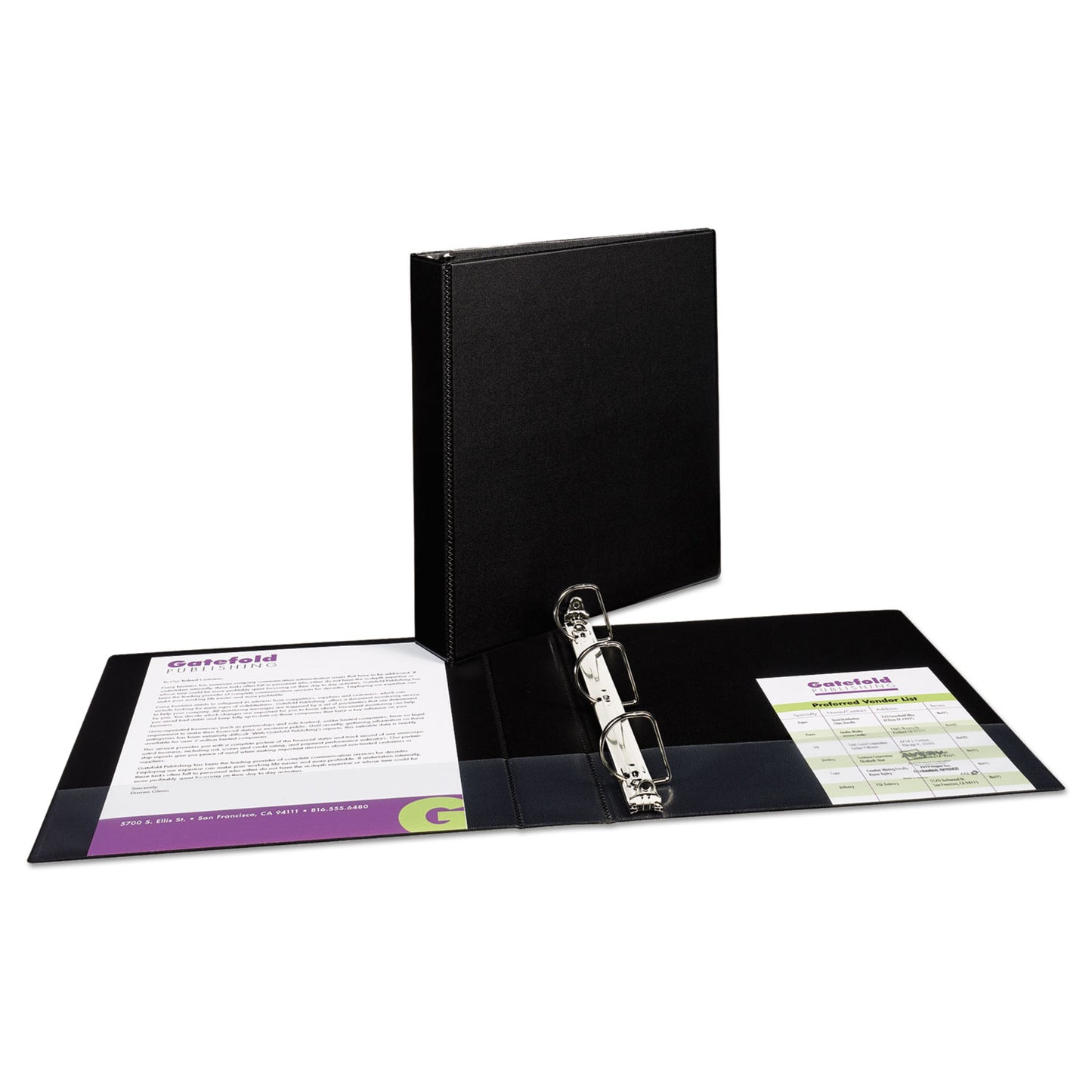 Avery Durable Non-View Binder with DuraHinge and Slant Rings, 3 Rings, 1.5" Capacity, 11 x 8.5, Black (27350)