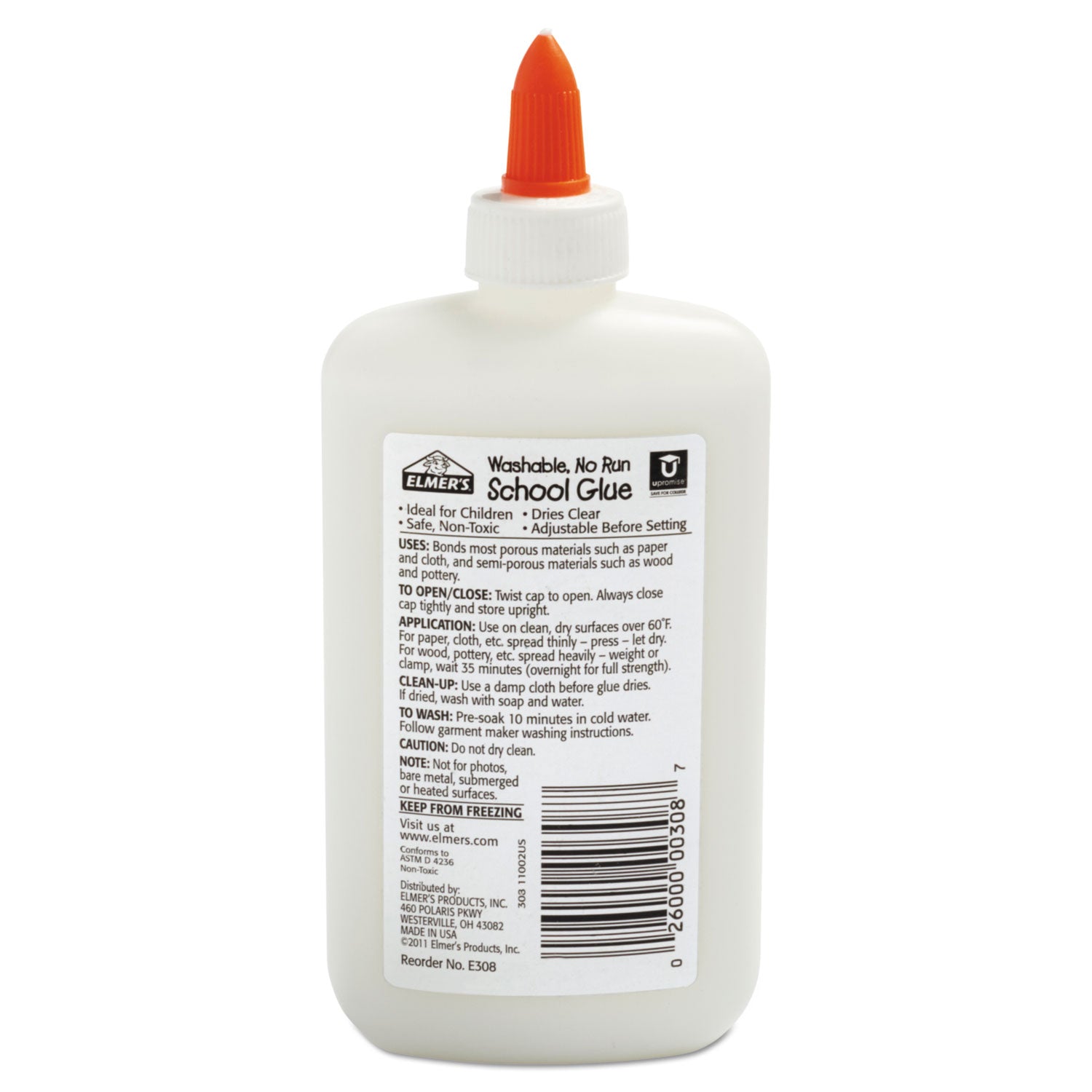 s Washable School Glue, 7.63 oz, Dries Clear (E308)