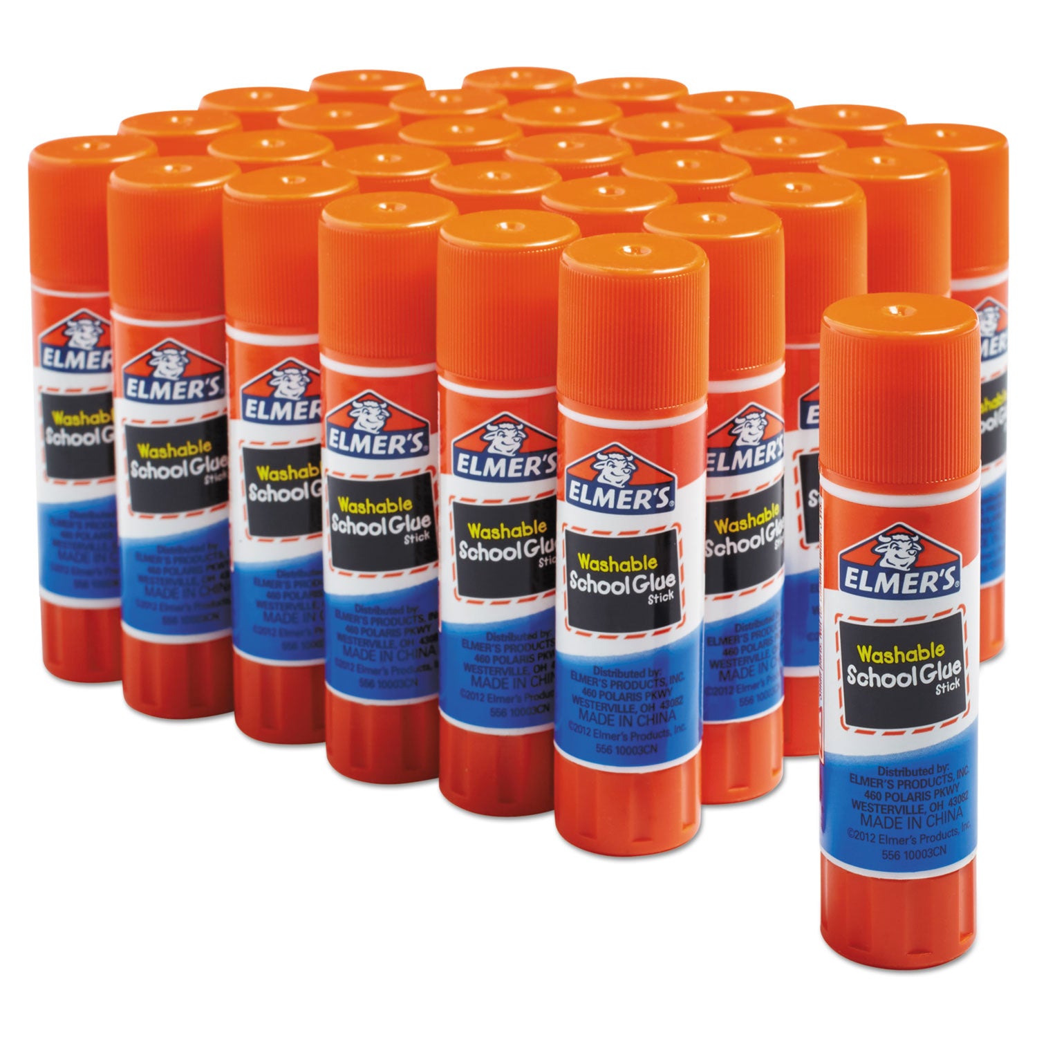 s Washable School Glue Sticks, 0.24 oz, Applies and Dries Clear, 30/Box (E556)