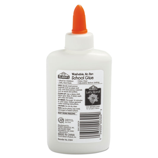 s Washable School Glue, 4 oz, Dries Clear (E304)