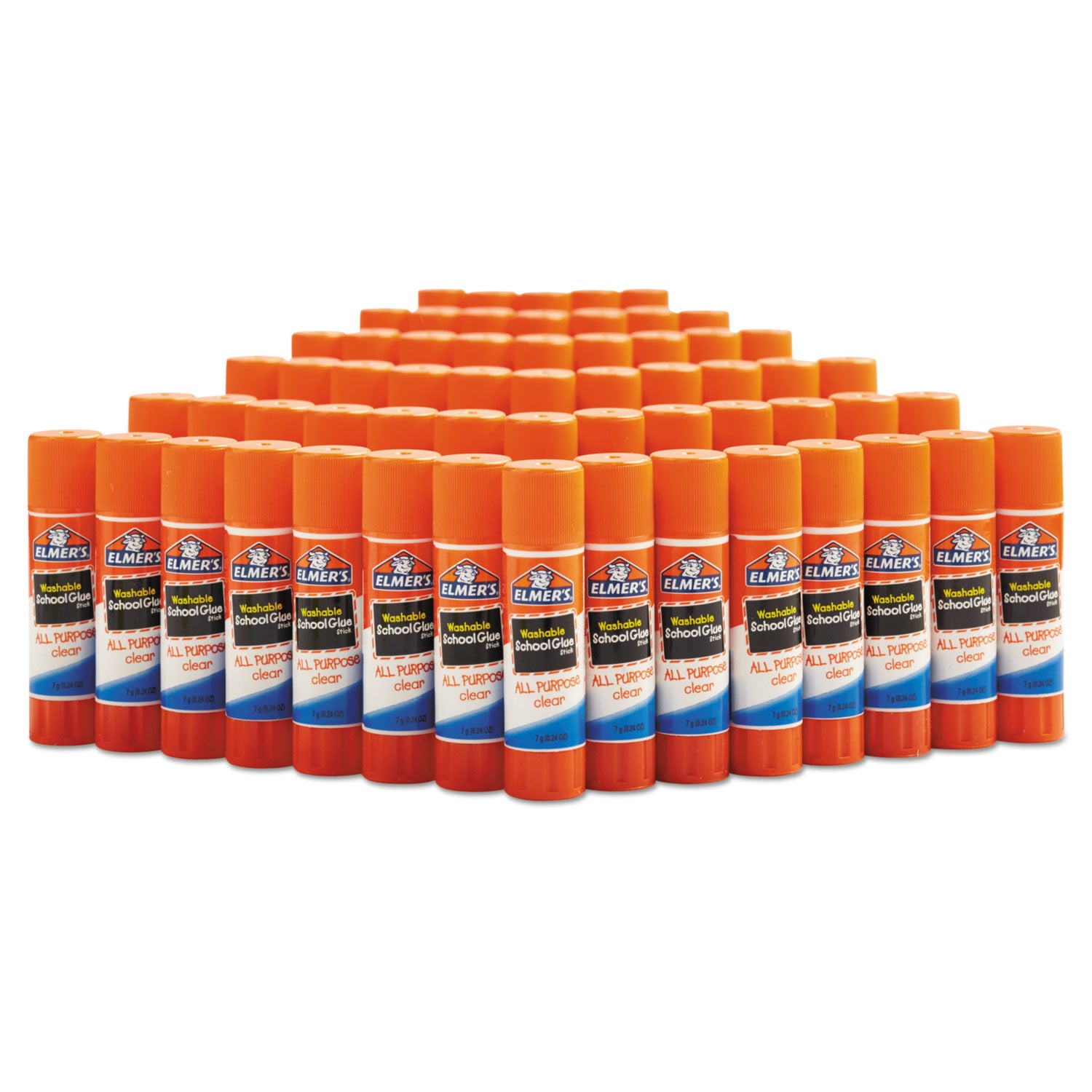 s Washable School Glue Sticks, 0.24 oz, Applies and Dries Clear, 60/Box (E501)