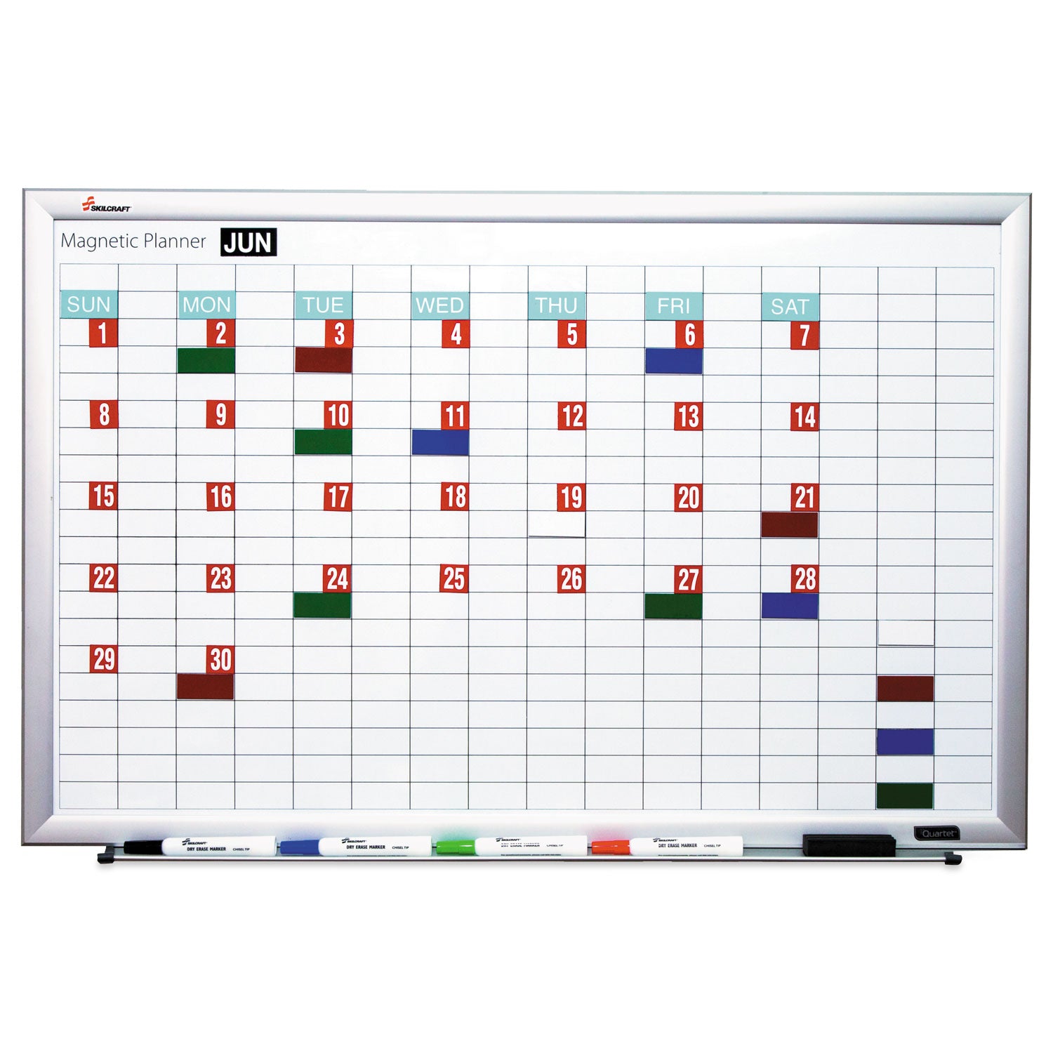 AbilityOne 7110016222127, SKILCRAFT Magnetic Work/Plan Dry Erase Kit, 36 x 24, White Surface, Silver Aluminum Frame