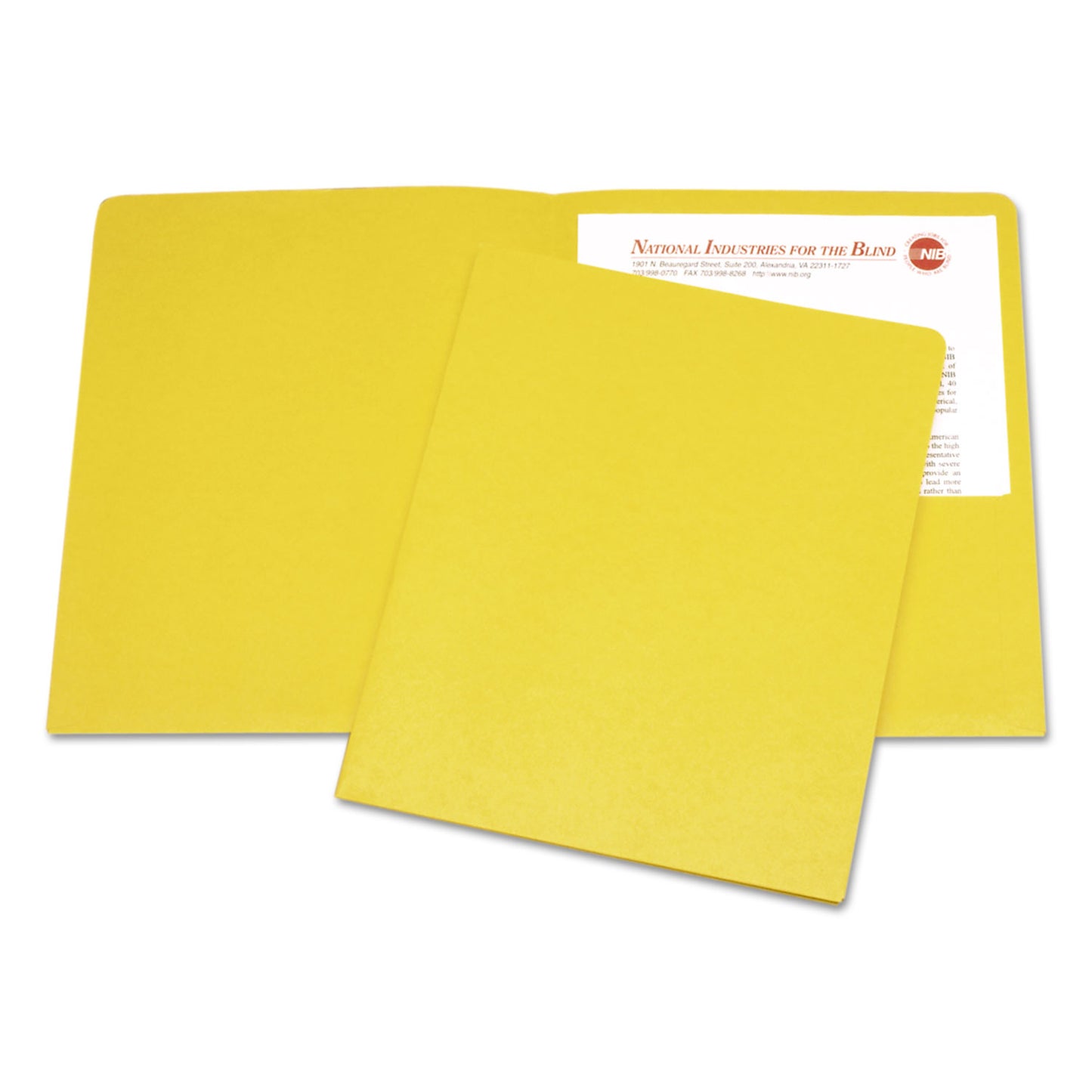 AbilityOne 7510015122414, SKILCRAFT Double Pocket Portfolio, 0.38" Capacity, 11 x 8.5, Yellow, 25/Box