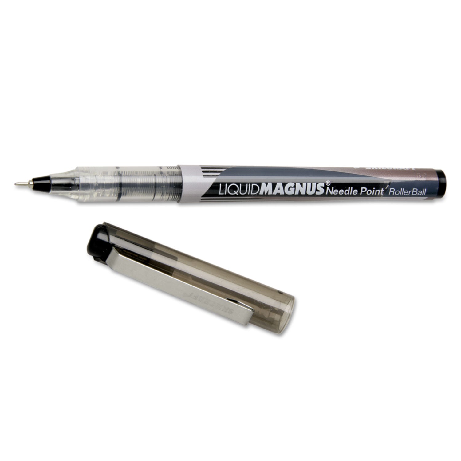 AbilityOne 7520015068494, SKILCRAFT Liquid Magnus Needle Tip Hybrid Gel Pen, Stick, Extra-Fine 0.5 mm, Black Ink, Clear/Black Barrel, DZ
