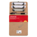 Universal Hardboard Clipboard with Low-Profile Clip, 0.5" Clip Capacity, Holds 5 x 8 Sheets, Brown, 6/Pack (05561)