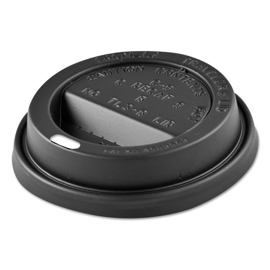 Solo Traveler Sip Through Lids for ThermoGuard Hot Cups, Fits 12, 16, 20, 24 oz, Black, 1,200/Carton (TL1224TGB)