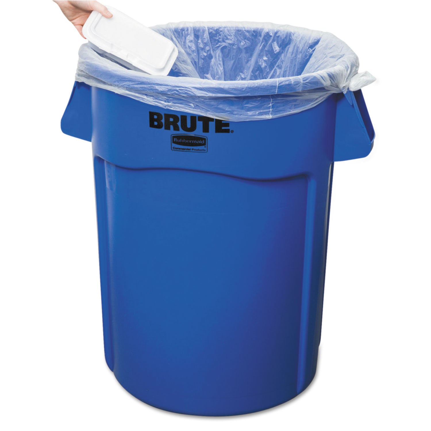 Rubbermaid Commercial Vented Round Brute Container, 44 gal, Plastic, Blue (264360BE)