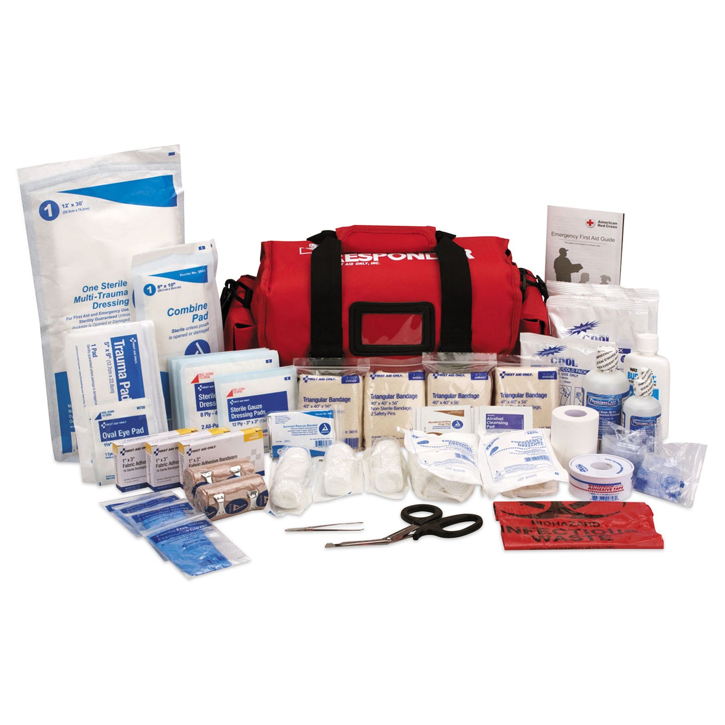 First Aid Only First Responder Kit, 16 x 8 x 7.5, 158 Pieces, Nylon Fabric Case (520FR)