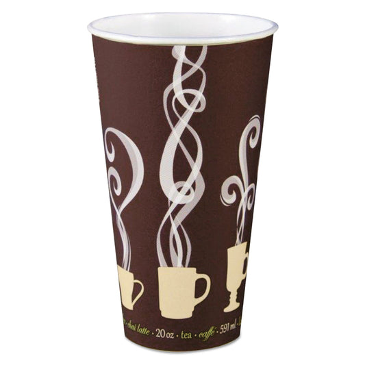 SOLO Thermoguard Insulated Paper Hot Cups, 20 oz, Steam Print, 600/Carton (DWTG20ST)