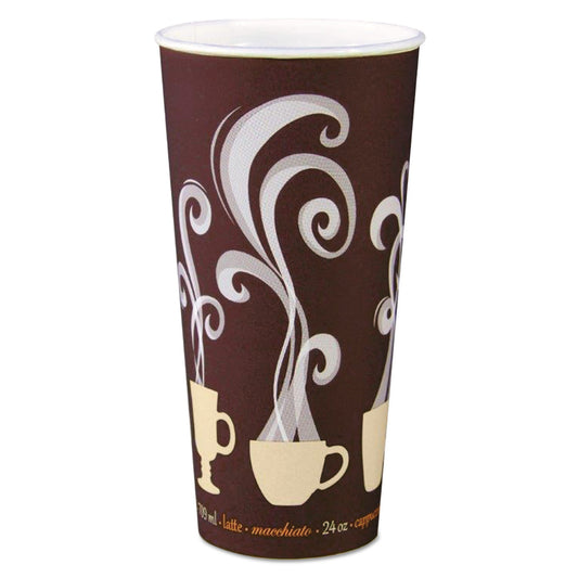 SOLO Thermoguard Insulated Paper Hot Cups, 24 oz, Steam Print, 600/Carton (DWTG24ST)