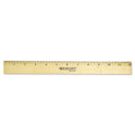 Westcott Wood Ruler with Single Metal Edge, Standard, 12" Long (05011)