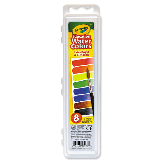 Crayola Watercolors, 8 Assorted Colors, Palette Tray (530080)