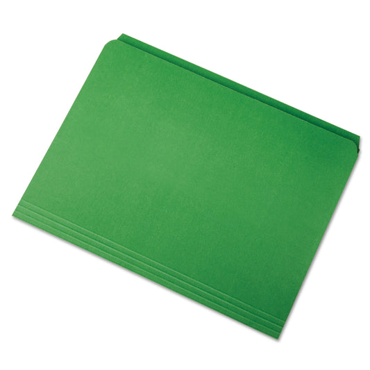 AbilityOne 7530013649505, SKILCRAFT Straight Cut File Folder, Straight Tabs, Letter Size, Green, 100/Box