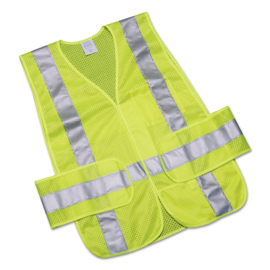 AbilityOne 8415015984875, SKILCRAFT Safety Vest-Class 2 ANSI 107 2010 Compliant, One Size Fits All, Lime/Silver