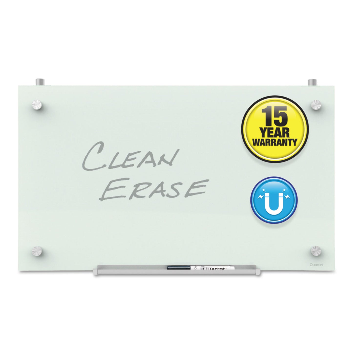 Quartet Infinity Magnetic Glass Dry Erase Cubicle Board, 30 x 18, White Surface (PDEC1830)