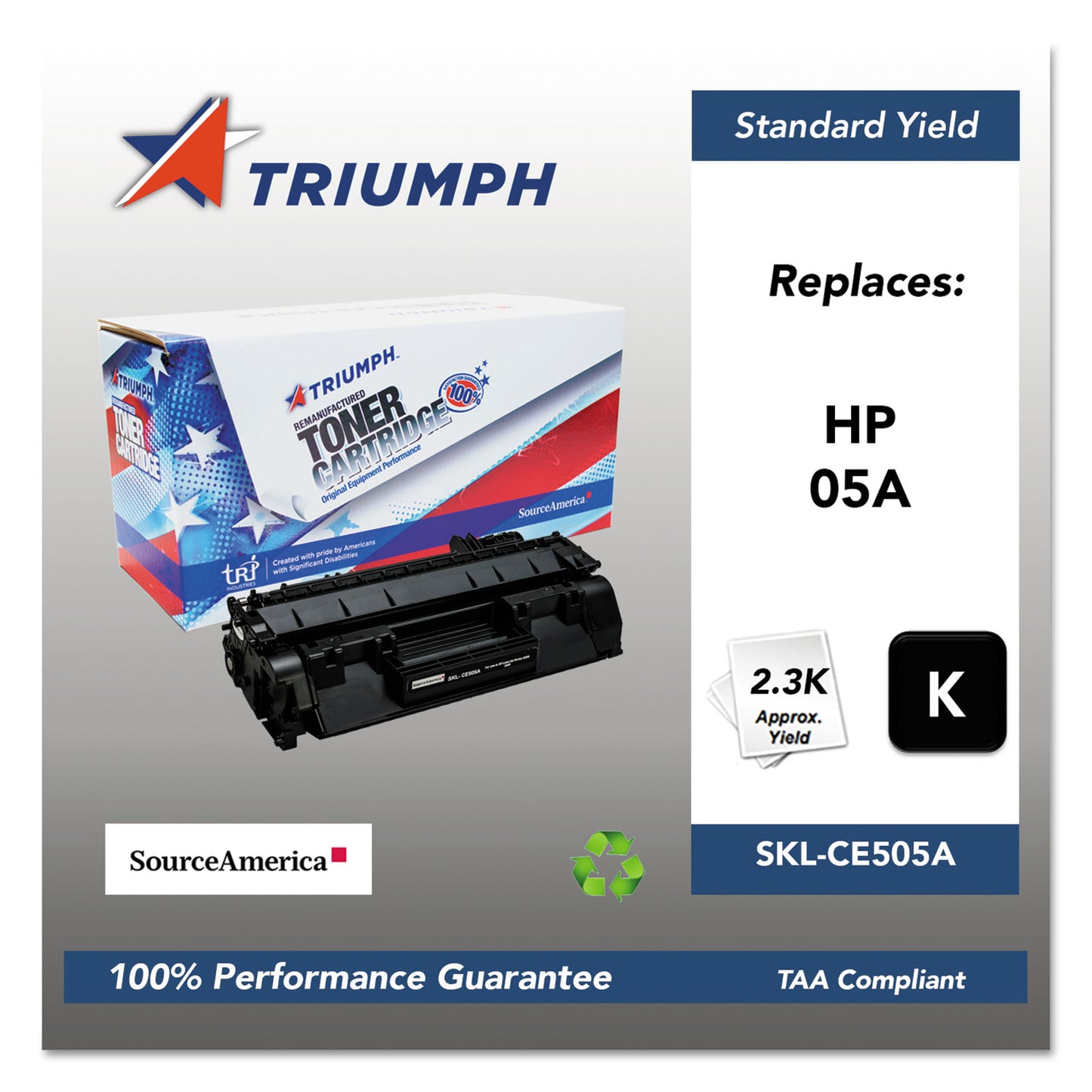 Triumph 751000NSH0966 Remanufactured CE505A (05A) Toner, 2,300 Page-Yield, Black