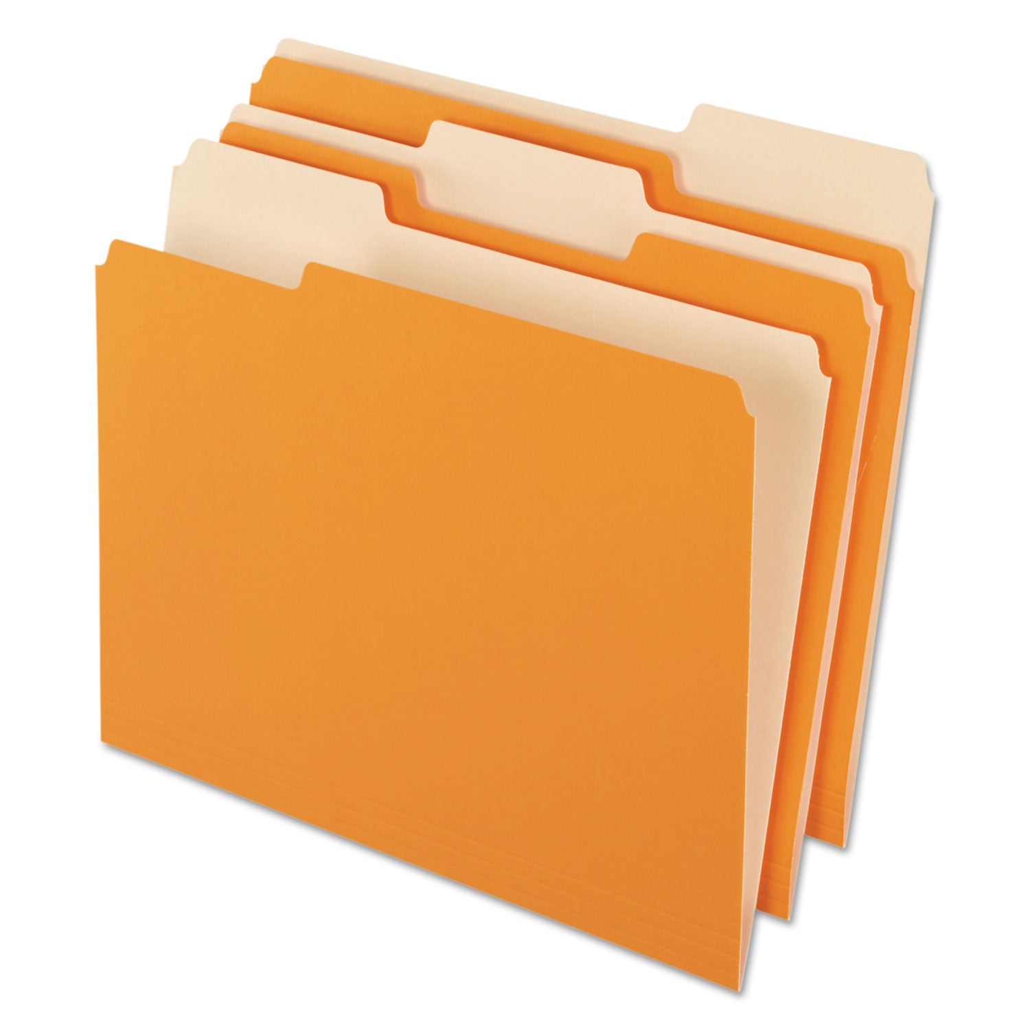 Pendaflex Interior File Folders, 1/3-Cut Tabs: Assorted, Letter Size, Orange, 100/Box (421013ORA)