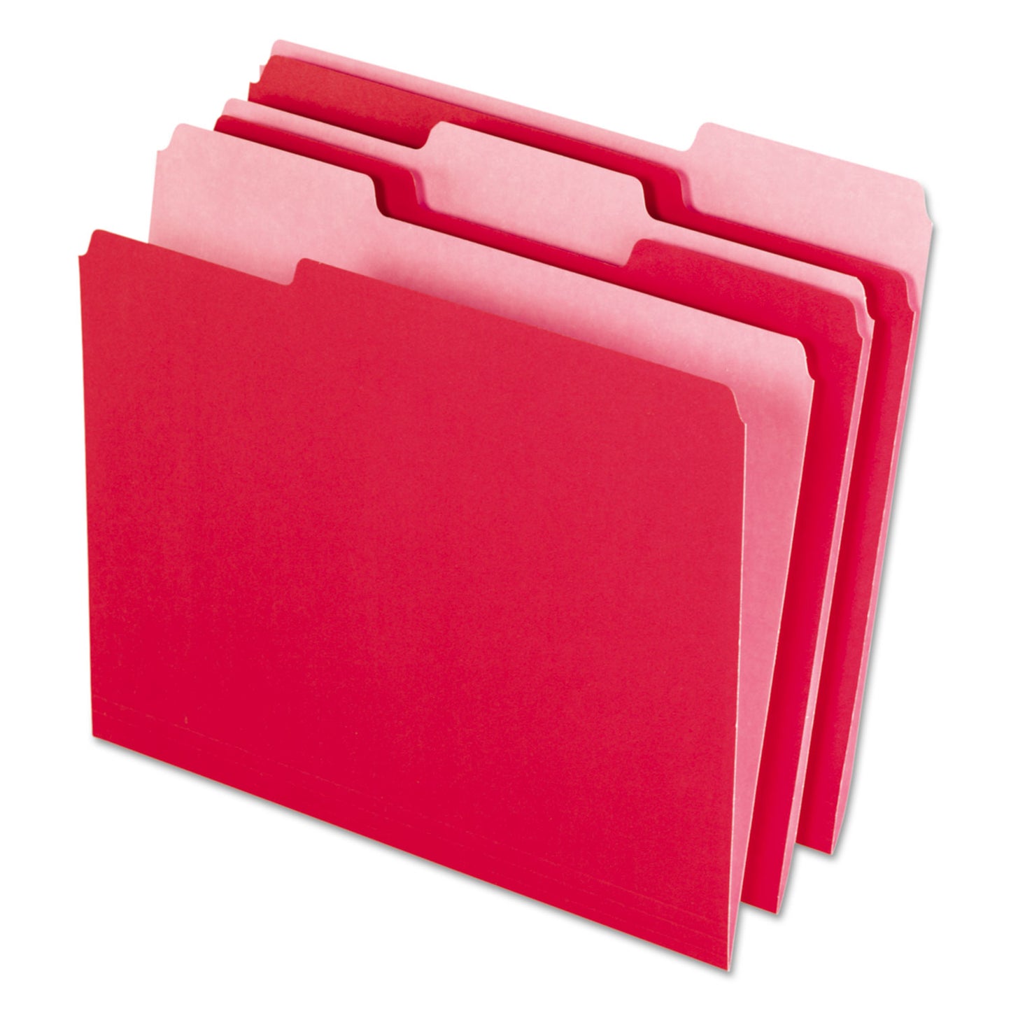 Pendaflex Interior File Folders, 1/3-Cut Tabs: Assorted, Letter Size, Red, 100/Box (421013RED)