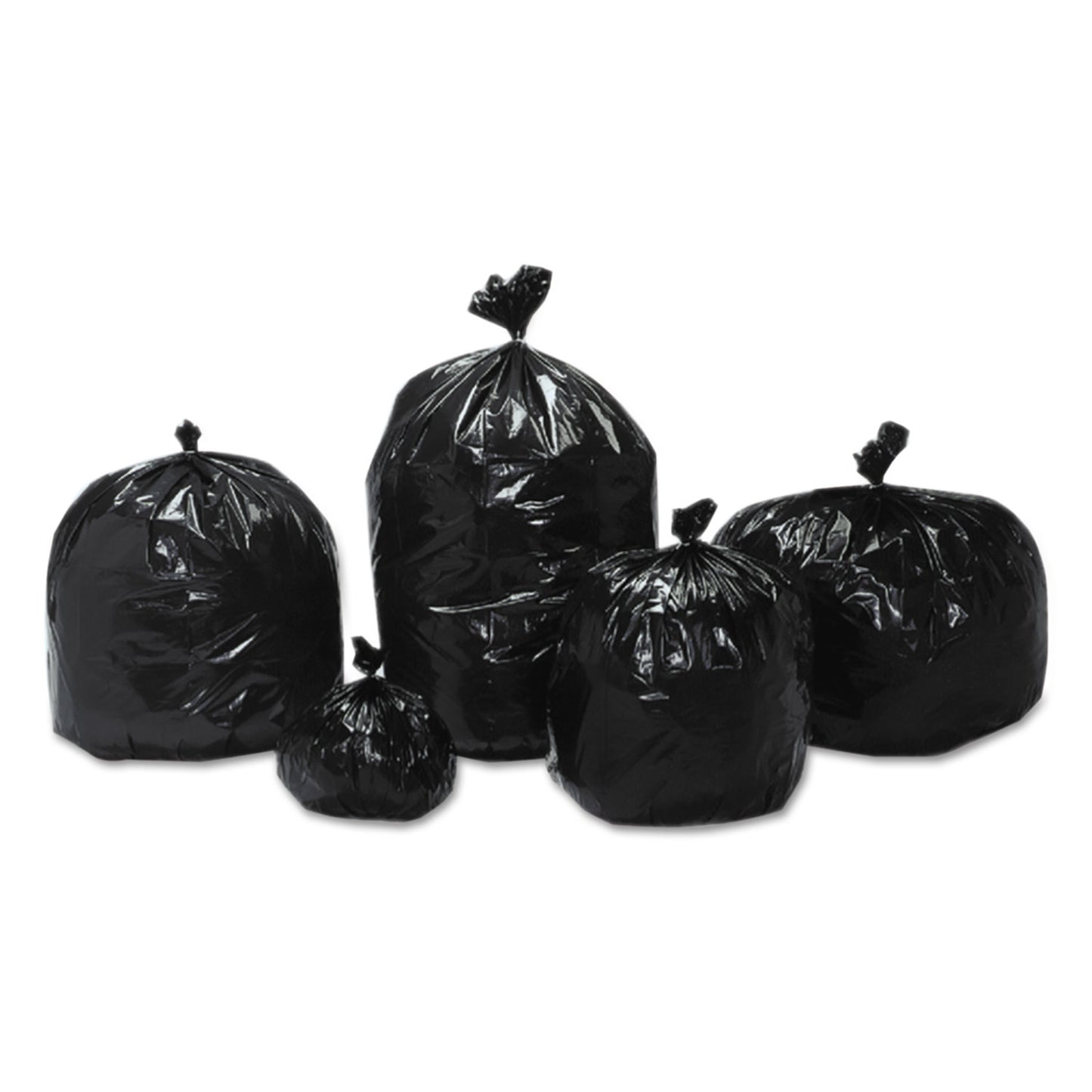 AbilityOne 8105013862289, SKILCRAFT Low-Density Trash Can Liners, 10 gal, 1 mil, 24" x 24", Black/Brown, Flat Pack, 250/Carton